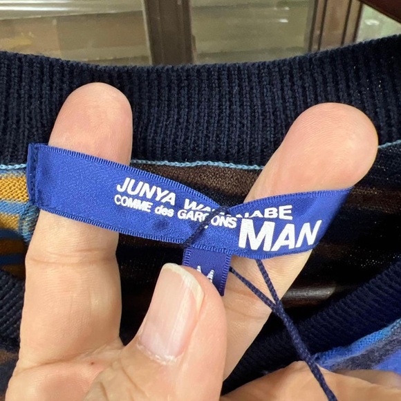 Junya Watanabe Blue and Brown Striped Crewneck Sweater Size M - Picture 3 of 7
